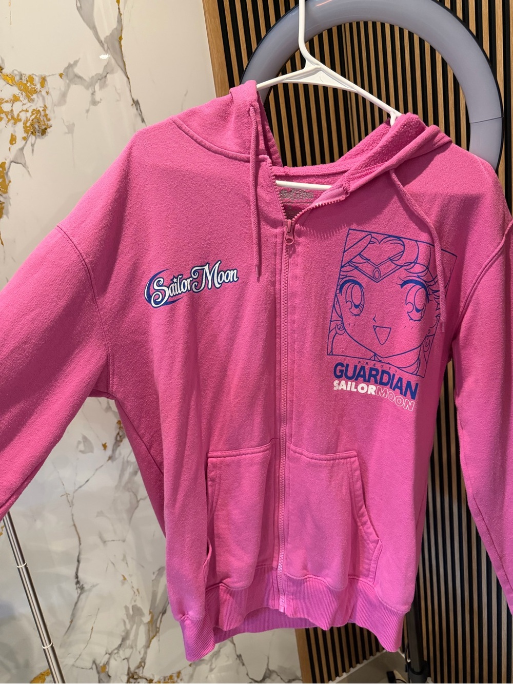 Sailor Moon Pink Zip Up Hoodie Guardian Anime Size S - Picture 3 of 5